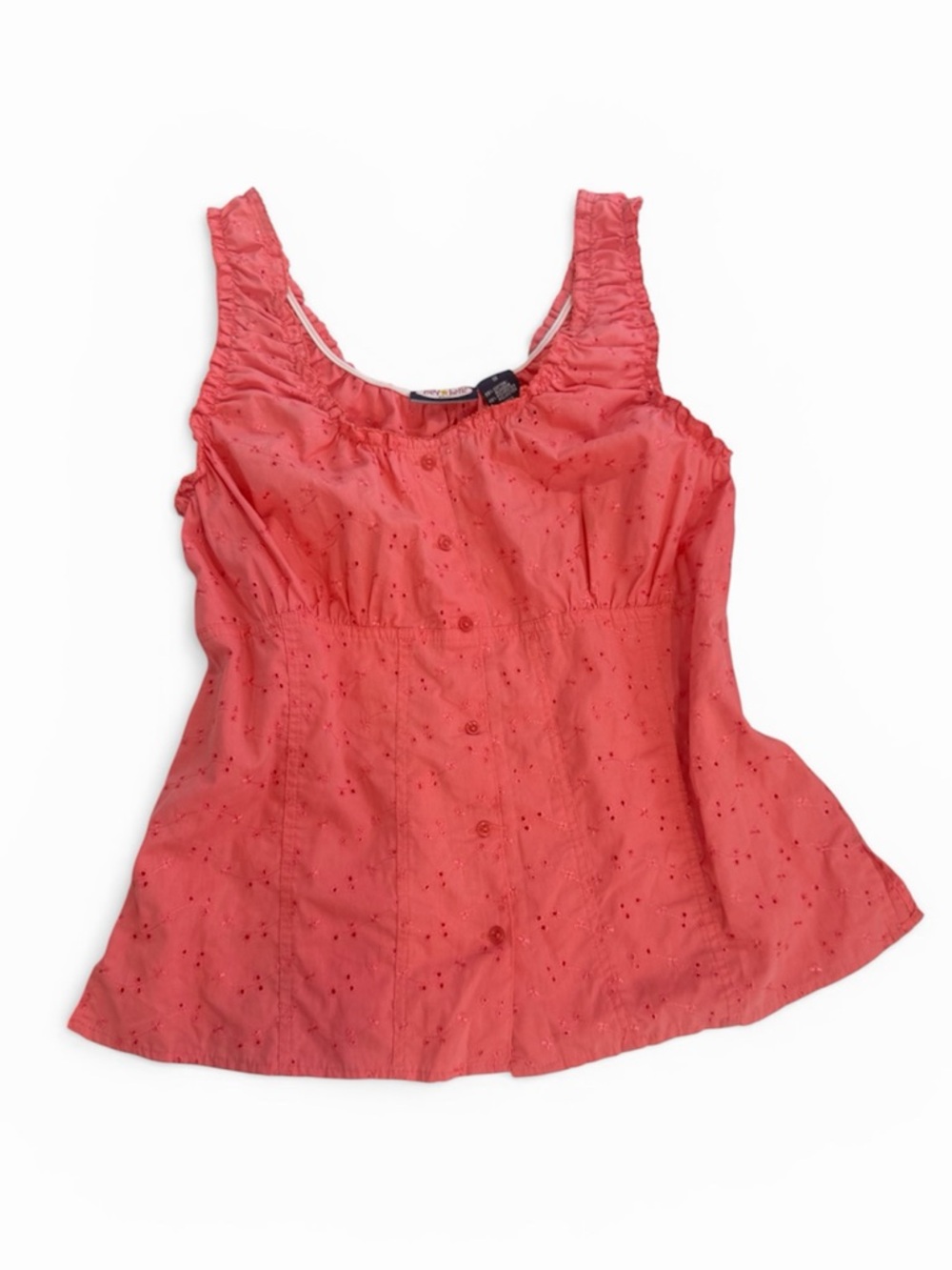 Zoey Beth Plus Y2k Pink Floral Top 1X‎ Babydoll Button Up